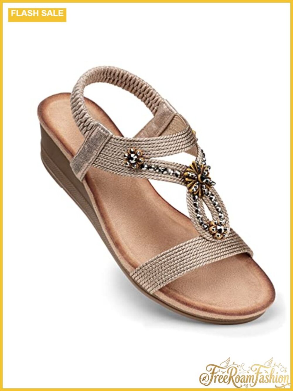 Womens Wedge Sandals Low Heel Dressy Comfortable Summer Open Toe Faux Leather